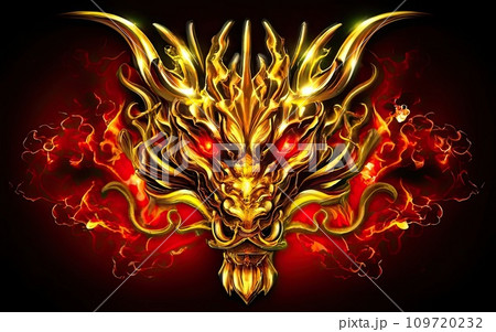Japanese dragon face 109720232