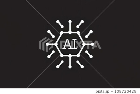 Artificial intelligence AI processor chip icon symbol Artificial intelligence AI processor chip icon symbol 109720429