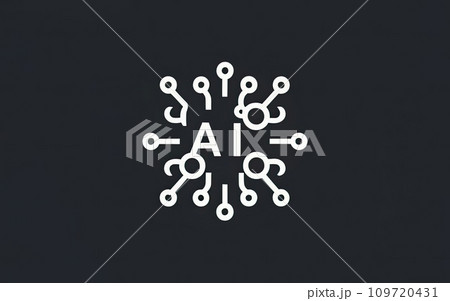 Artificial intelligence AI processor chip icon symbol 109720431