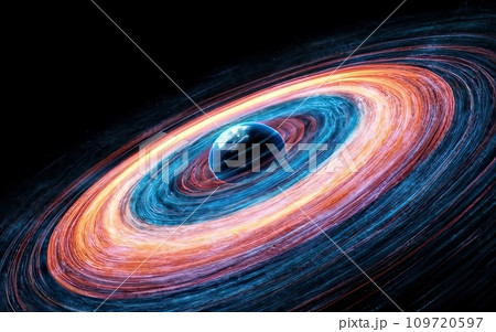 colorwater glowing curves ripple in space colorwater glowing curves ripple in space 109720597