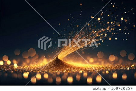 Shimmering golden particles on a dark background for holiday  Shimmering golden particles on a dark background for holiday  109720857