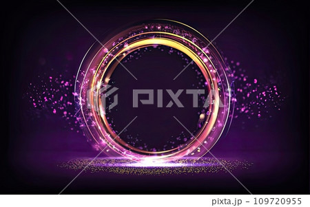 Magic fantasy round light frame のイラスト素材 [109720955] - PIXTA