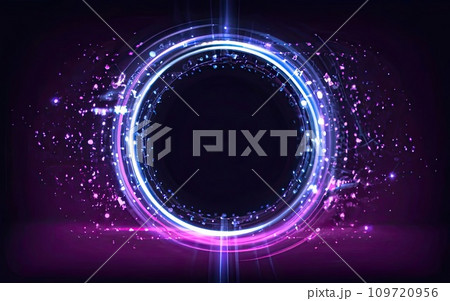 Magic fantasy round light frame  109720956