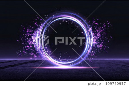 Magic fantasy round light frame  109720957