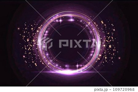 Magic fantasy round light frame のイラスト素材 [109720968] - PIXTA