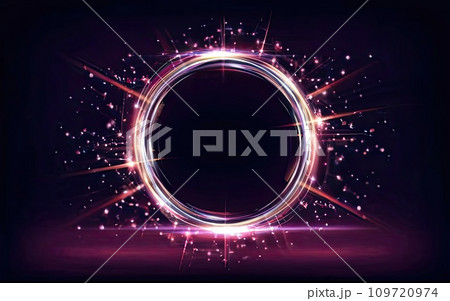 Magic fantasy round light frame  109720974