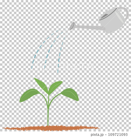 成長する植物とジョウロ 成長する植物とジョウロ 109721093