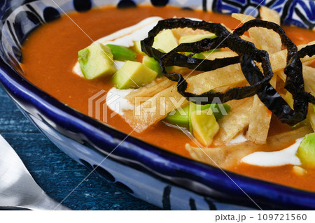 メキシコのスープ　ソパ・タラスカ 109721560