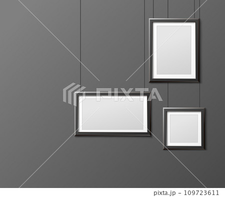 Mockup photo or picture frames exposition, realistic vector illustration isolated. Mockup photo or picture frames exposition, realistic vector illustration isolated. 109723611