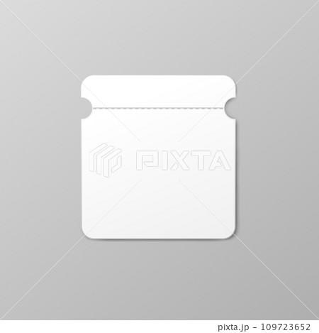 Blank entrance card or paper ticket template, 3d vector illustration isolated. 109723652