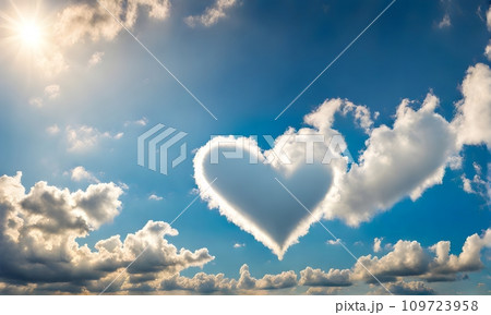Clouds form a romantic heart shape 109723958