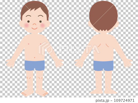 下着姿の男の子　前と後ろ 109724971