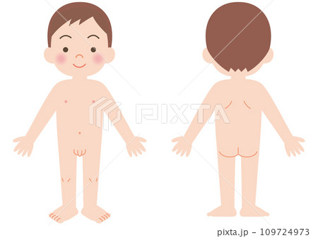 男の子の全身 前と後ろ 男の子の全身 前と後ろ 109724973