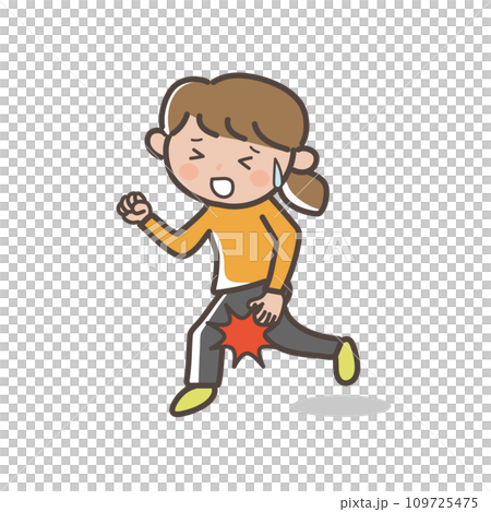 一位女性在跑步時抽筋傷到腿筋的插圖 109725475