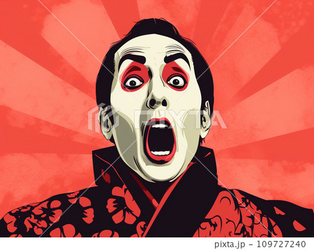 着物を着た　驚ろいている男 109727240