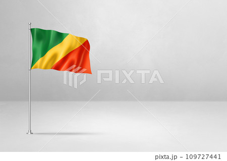 Congolese flag isolated on white concrete wall background Congolese flag isolated on white concrete wall background 109727441