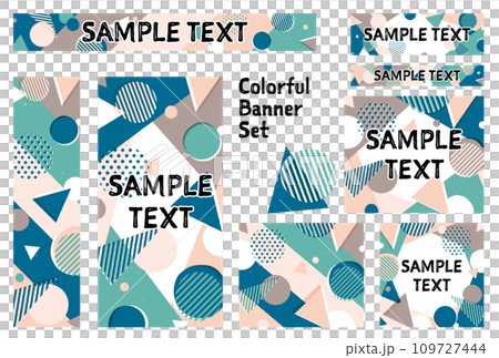 Banner set_Rough Memphis pattern Banner set_Rough Memphis pattern 109727444
