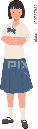 Thai Student in Uniform doing Confident Crossed Arms Pose. Thai Student in Uniform doing Confident Crossed Arms Pose. 109727982