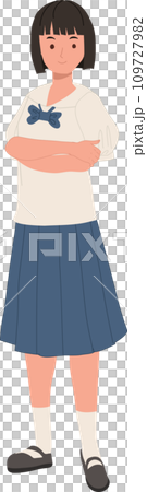 Thai Student in Uniform doing Confident Crossed Arms Pose. Thai Student in Uniform doing Confident Crossed Arms Pose. 109727982