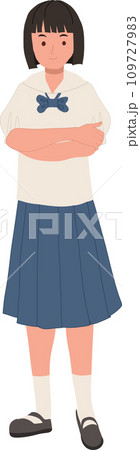 Thai Student in Uniform doing Confident Crossed Arms Pose. Thai Student in Uniform doing Confident Crossed Arms Pose. 109727983