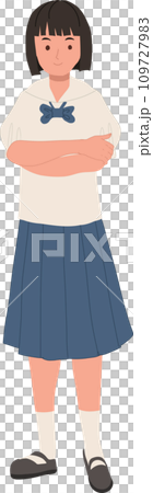 Thai Student in Uniform doing Confident Crossed Arms Pose. Thai Student in Uniform doing Confident Crossed Arms Pose. 109727983