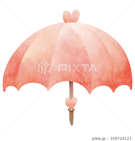 Watercolor cute pink umbrella 109728121