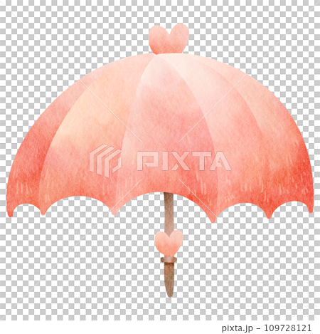 Watercolor cute pink umbrella 109728121