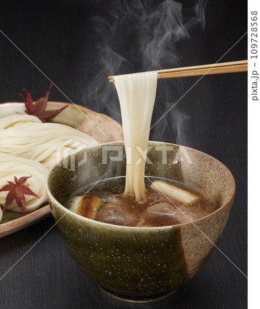 ひやむぎ_鴨ねぎつけ麺_温_hiyamugi 109728568