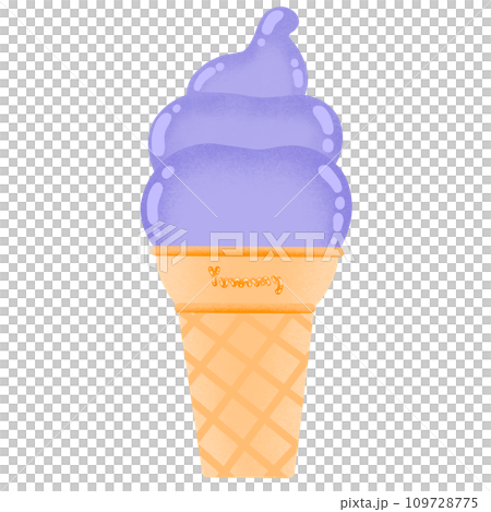 Blueberry Soft Ice Cream Cartoon illustration Blueberry Ice Cream Sticker Blueberry Soft Ice Cream Cartoon illustration Blueberry Ice Cream Sticker 109728775