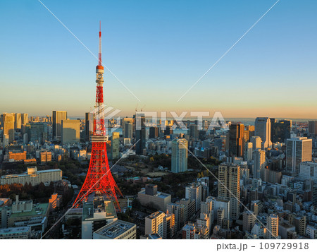 東京・都市風景・東京タワーのある街 109729918