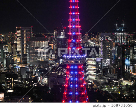 (東京都)東京タワー・ライトアップ (東京都)東京タワー・ライトアップ 109731050