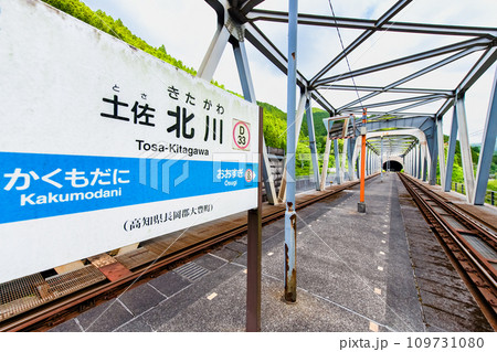 土讃線 土佐北川駅　～鉄橋上の駅～ 109731080