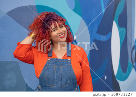 Brazilian woman with colour hair Brazilian woman with colour hair 109731227