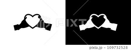 Hand and heart icon. Hand and heart icon. 109732528