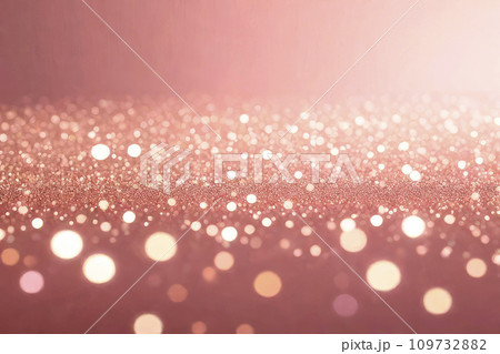 Abstract background modern bokeh light effect with soft peach background. Trending color concept of the year 2024 Peach Fuzz. 109732882
