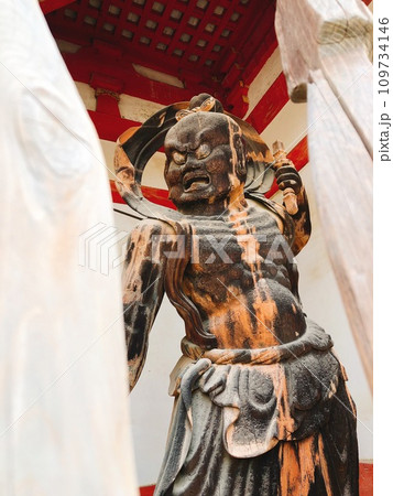 【日本】醍醐寺の仁王門(西大門)にいる金剛力士像(京都) 【日本】醍醐寺の仁王門(西大門)にいる金剛力士像(京都) 109734146