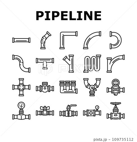 pipeline oil industry gas pipe icons set vector 109735112