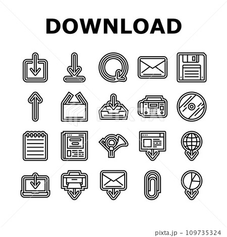 download file computer data icons set vector download file computer data icons set vector 109735324