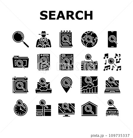 search web website internet icons set vector 109735337