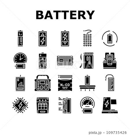 battery technology power electric icons set vector 109735426