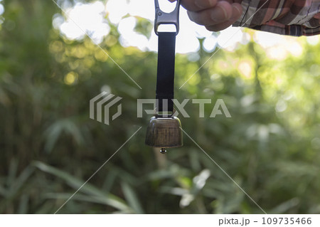 熊よけの鈴を持つ手 熊よけの鈴を持つ手 109735466