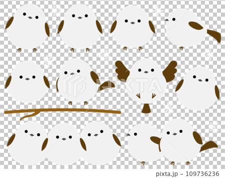 可愛的長尾蛾插畫素材集 可愛的長尾蛾插畫素材集 109736236