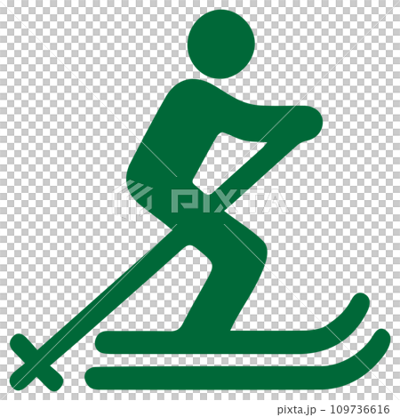 滑雪圖示綠色 滑雪圖示綠色 109736616