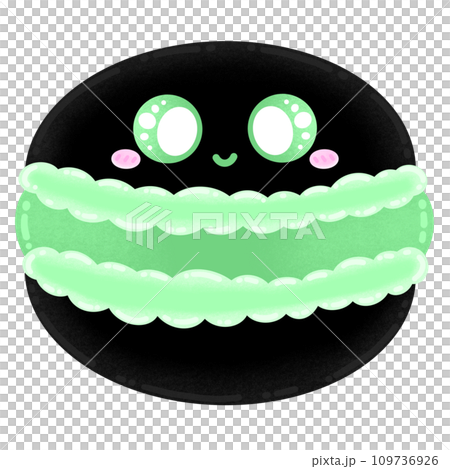 Cute Green Macaron Mascot Character Kawaii Cartoon illustration French Dessert Cute Dessert Cute Green Macaron Mascot Character Kawaii Cartoon illustration French Dessert Cute Dessert 109736926