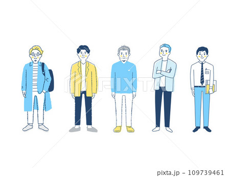 さまざまな男性5人　全身　 fo-mix-2 109739461