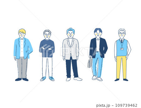 さまざまな男性5人　全身　 fo-mix-1 109739462