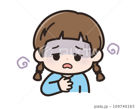 体調不良の女の子の顔 109740165