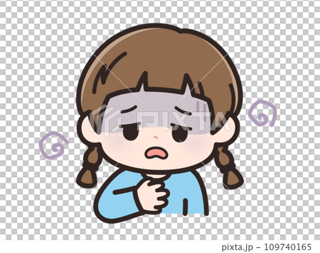 体調不良の女の子の顔 109740165