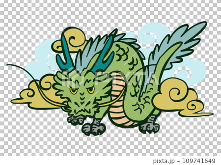 Vector illustration of oriental dragon. Hand-drawn zodiac. New Year's materials (zodiac sign/year of the dragon) 109741649
