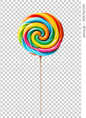 a colorful lollipop on a stick isolated 109742193